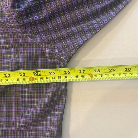 Lauren Ralph Lauren Shirt Mens 17.5 34/35 Purple Plaid Button Up Non-Iron Cotton - Picture 5 of 8